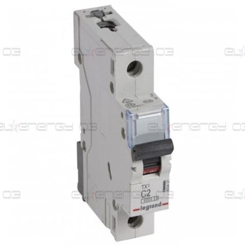 Автоматичен прекъсвач TX3 1P 2A крива С 6kA Legrand