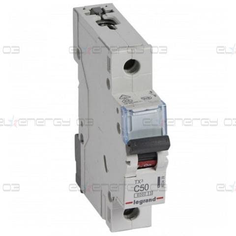 Автоматичен прекъсвач TX3 1P 50A крива С 6kA Legrand