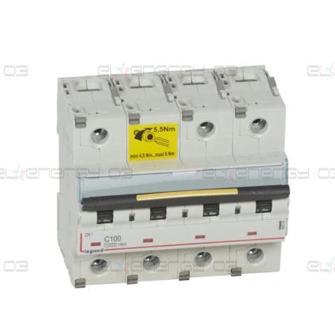 Автоматичен прекъсвач DX3 4P 100A крива С 10kA 6 мод. Legrand