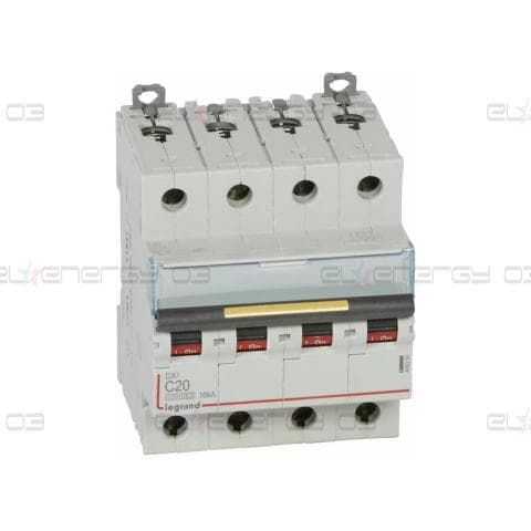 Автоматичен прекъсвач DX3 4P 20A крива С 10kA 4 мод. Legrand