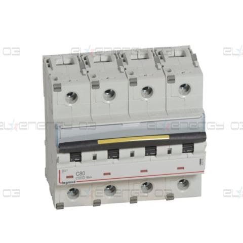 Автоматичен прекъсвач DX3 4P 80A крива С 10kA 6 мод. Legrand