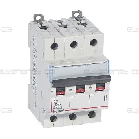 Автоматичен прекъсвач DX3 3P 25A крива B 6kA Legrand