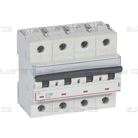 Автоматичен прекъсвач DX3 4P 100A крива C 10kA Legrand