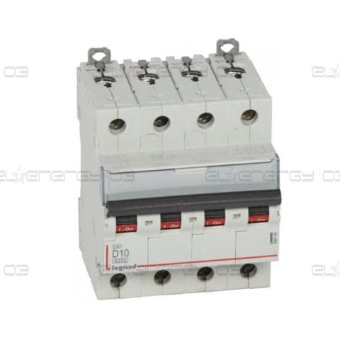 Автоматичен прекъсвач DX3 4P 10A крива D 6kA Legrand