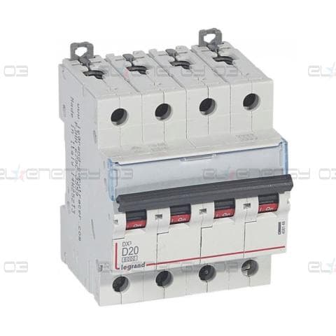 Автоматичен прекъсвач DX3 4P 20A крива D 6kA Legrand