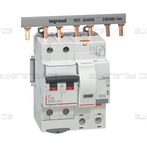 ДТЗ комбинирана DX3 2P 10A крива C 30mA тип AC 6kA 4 мод. Legrand