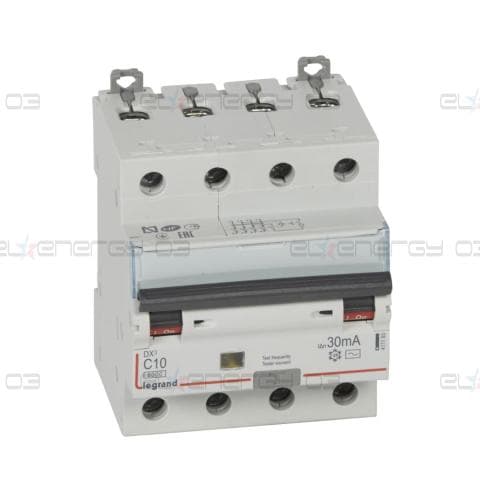 ДТЗ комбинирана DX3 4P 10A крива C 30mA тип AC 6kA 4 мод. Legrand