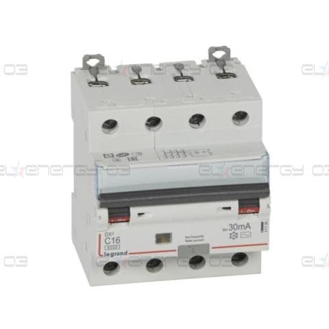 ДТЗ комбинирана DX3 4P 16A крива C 30mA тип AC 6kA 4 мод. Legrand
