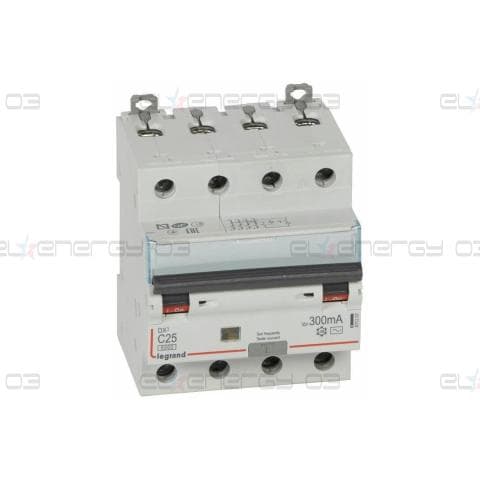 ДТЗ комбинирана DX3 4P 25A крива C 300mA тип AC 6kA 4 мод. Legrand