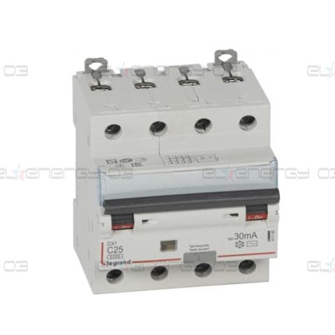 ДТЗ комбинирана DX3 4P 25A крива C 30mA тип AC 6kA 4 мод. Legrand