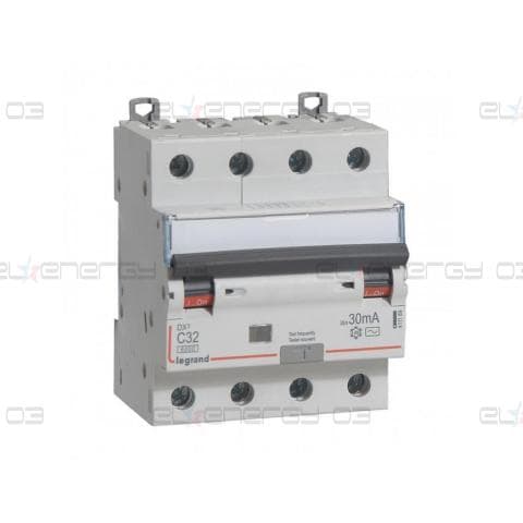 ДТЗ комбинирана DX3 4P 32A крива C 30mA тип AC 6kA 4 мод. Legrand