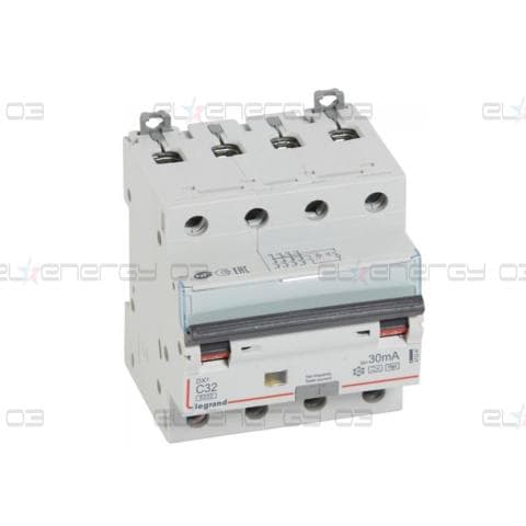 ДТЗ комбинирана DX3 4P 32A крива C 30mA тип F 6kA 4 мод. Legrand