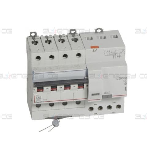 ДТЗ комбинирана DX3 4P 63A крива C 300mA тип AC 6kA 7 мод. Legrand