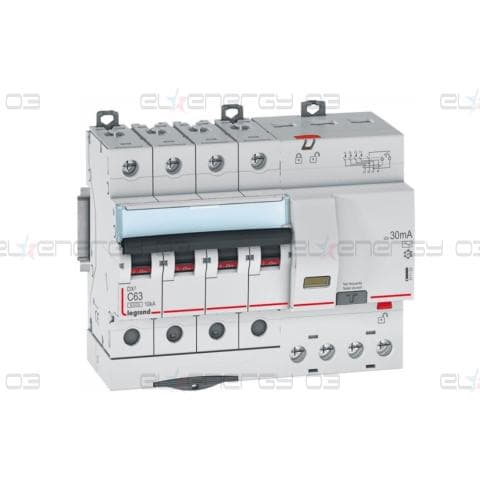 ДТЗ комбинирана DX3 4P 63A крива C 30mA тип AC 6kA 7 мод. Legrand