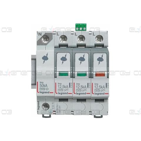 Катоден отводител тип 1+2 SPD 12.5kA 320V 3P+N L с индикация Legrand