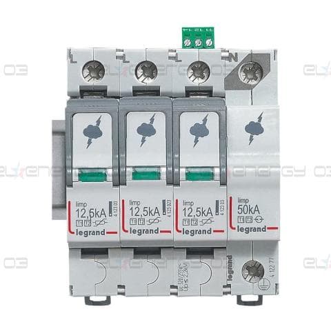 Катоден отводител тип 1+2 SPD 12.5kA 320V 3P+N R с индикация Legrand