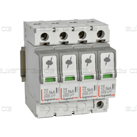 Катоден отводител тип 1+2 SPD 12.5kA 320V 4P с индикация Legrand