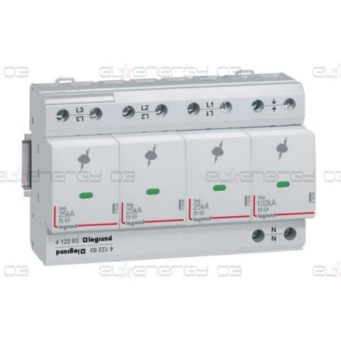 Катоден отводител тип 1+2 SPD 25kA 350V 3P+N с индикация Legrand