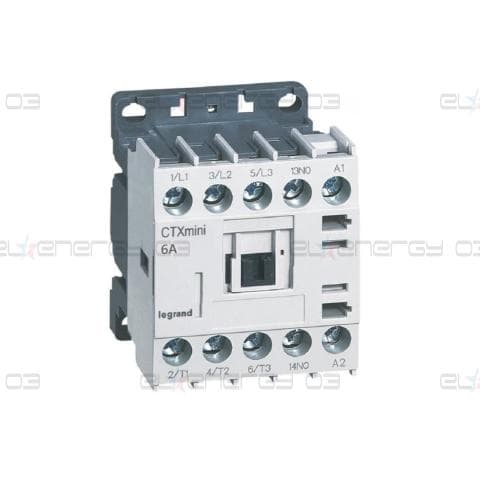 Контактор CTX3 mini 3P 2.2kW (6A AC-3) 1NO 24V 50/60Hz Legrand