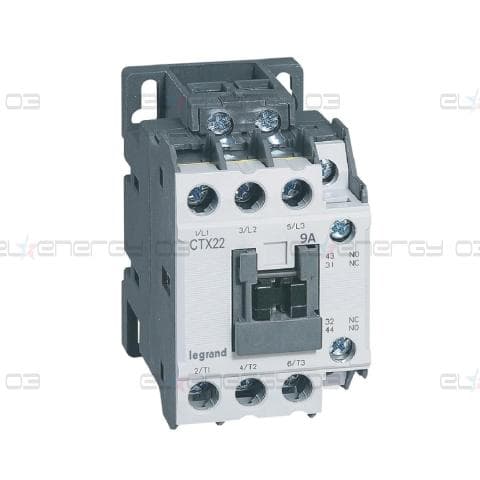 Контактор CTX3-22 3P 4kW (9A AC-3) 1NO-1NC 24V 50/60Hz Legrand