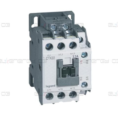 Контактор CTX3-22 3P 5.5kW (12A AC-3) 1NO-1NC 230V 50/60Hz Legrand