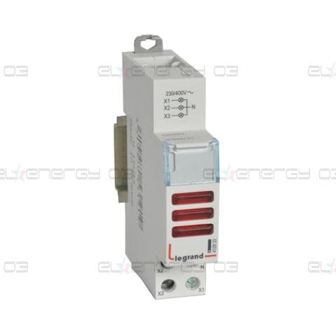 DIN Индикатор за три фази червен 220/400V 1 мод. Legrand