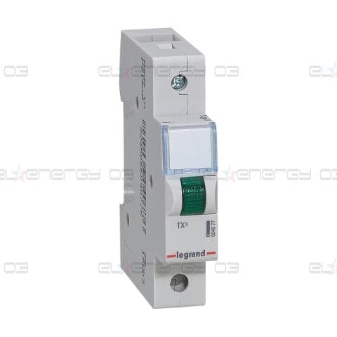 DIN Индикатор зелен за една фаза 220V 1 мод. Legrand