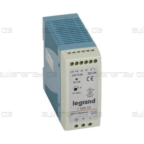Захранващ блок 1P In:100…240Vac Out:12Vdc 5A, 1DIN, Legrand