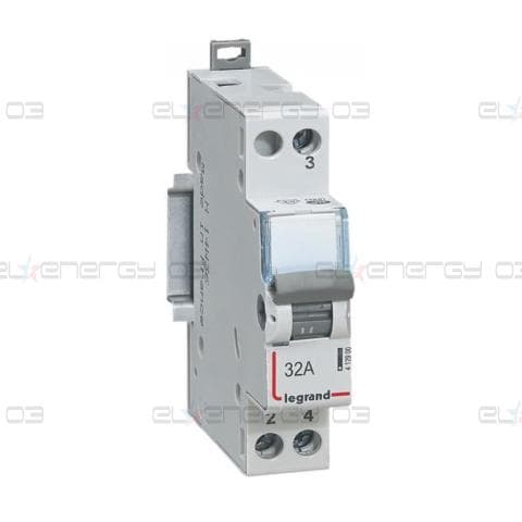 Превключвател 1-2 DIN монтаж 32А 1 полюс 230V 1 мод. Legrand