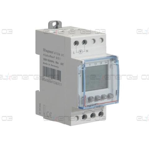 Реле за време, седмично, с LCD дисплей, 56x 1s, 1c/o 16A, 230Vac 2 модула Legrand