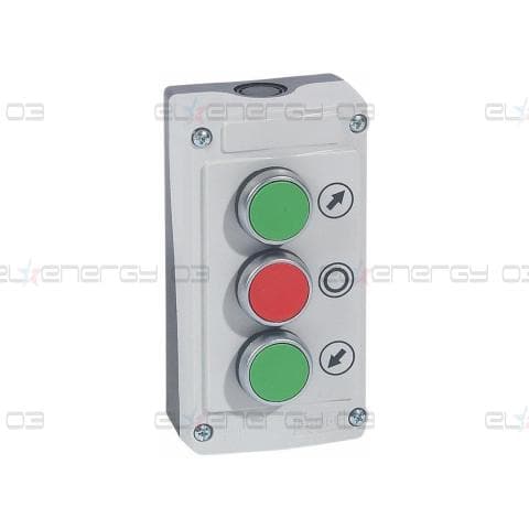 Три-бутонна кнопка пуск/стоп 2NO и 1NC 10А IP66 открит монтаж Legrand