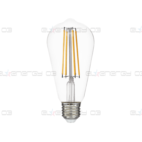 LED filament лампа крушка, ST64, 12W, E27, 4000K, 230V AC, неутрална светлина