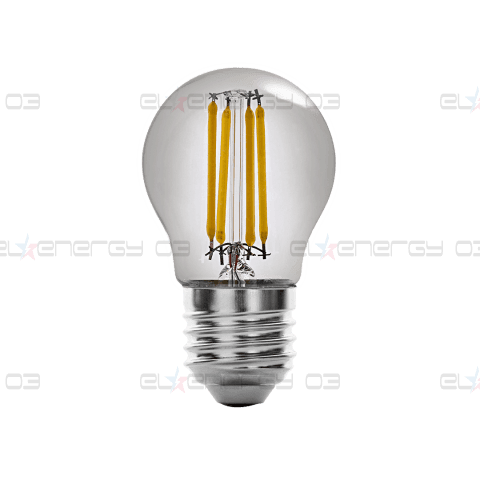 LED filament лампа топка, опушен, G45, 5W, E27, 1800K, 230V AC, амбър