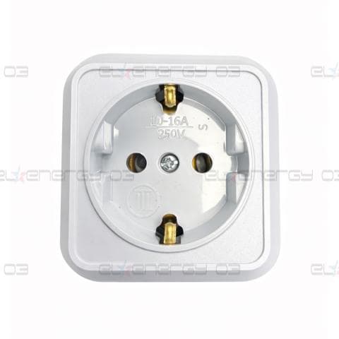 Контакт за открит монтаж, 16A, 230V, Бял