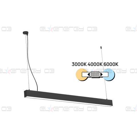 LED CCT линейно осв. тяло, модулно, черно, 1.2m, 40W