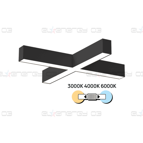 LED X-освeтително тяло CCT, черно, 40W