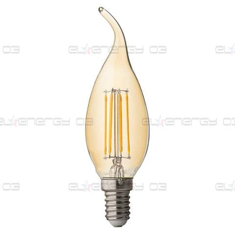 LED FILAMENT ЛАМПА ПЛАМЪК,4W, E14, ДИМИРАЩА,2500K, 220-240V AC, АМБЪР