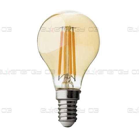 LED FILAMENT ЛАМПА ТОПКА,4W, E14, ДИМИРАЩА, 2500K, 220-240V AC, АМБЪР