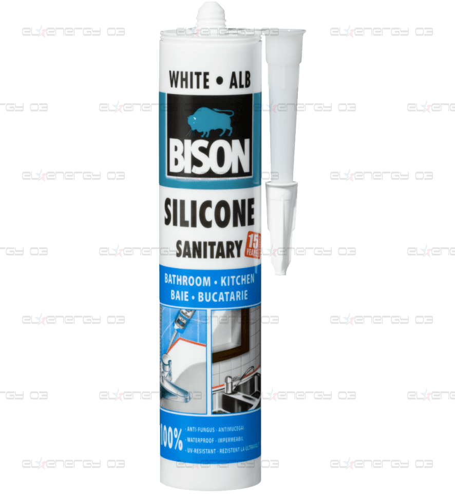 Санитарен силикон BISON, 280мл, Бял