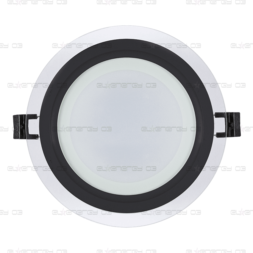 LED СТЪКЛЕН ПАНЕЛ ЗА ВГРАЖДАНЕ, КРЪГ, 12W, 4200K, 220-240V AC, IP44, ЧЕРЕН РИНГ