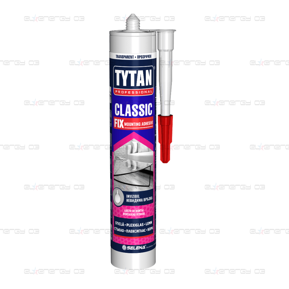 Tytan Professional Classic Fix Прозрачно монтажно лепило, 290ml