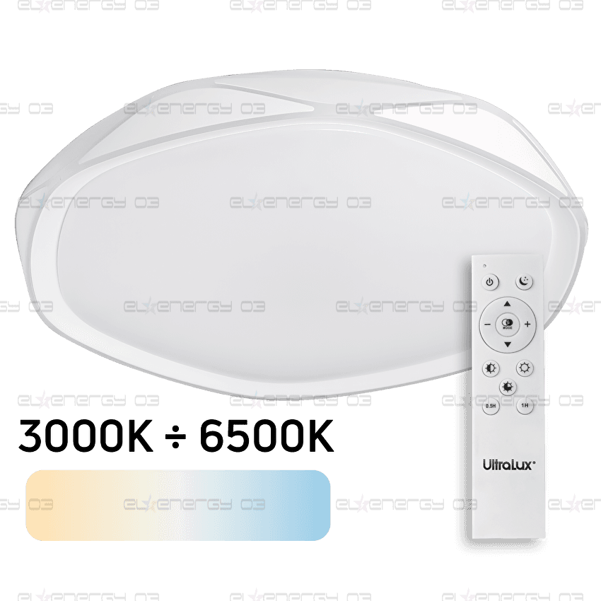 LED Димираща CCT плафониера с дистанционно управление, бяла, max. 72W, 3000K-6500К, 220-240V AC, кръг, IP20