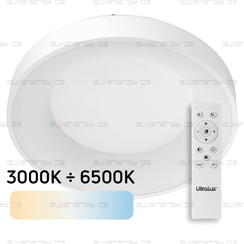 LED Димираща CCT плафониера с дистанционно управление, Бяла, max. 72W, 3000K-6500К, 220-240V AC, Кръг, IP20