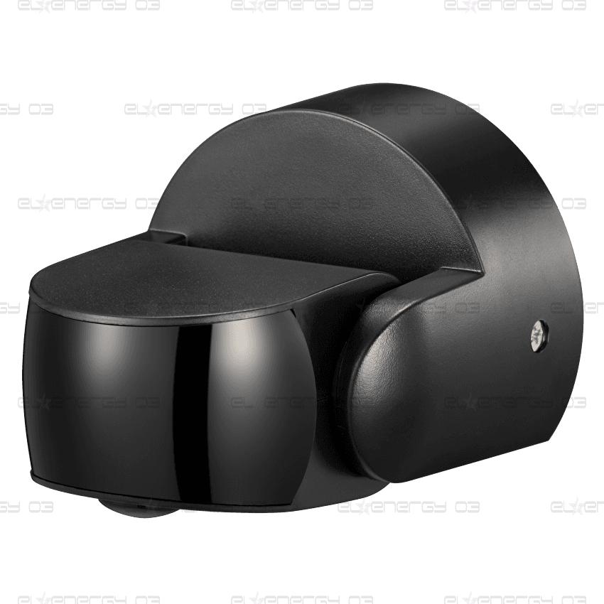 PIR сензор за движение за открит монтаж с черна леща, 2xPIR, 180°/360°, 9m, IP65, черен
