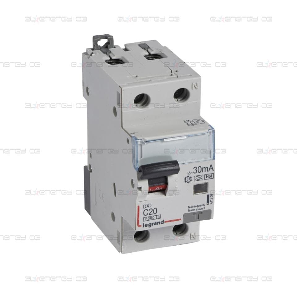 ДТЗ комбинирана DX3 1P+N 20A крива C 30mA тип F 6kA 2 мод. Legrand