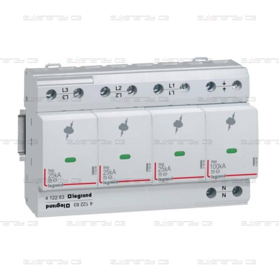 Катоден отводител тип 1+2 SPD 25kA 350V 3P+N с индикация Legrand